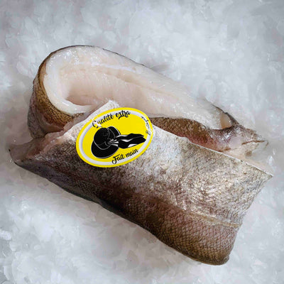 Filet de Merlan de Bretagne sur glace avec sticker qualité extra fait main